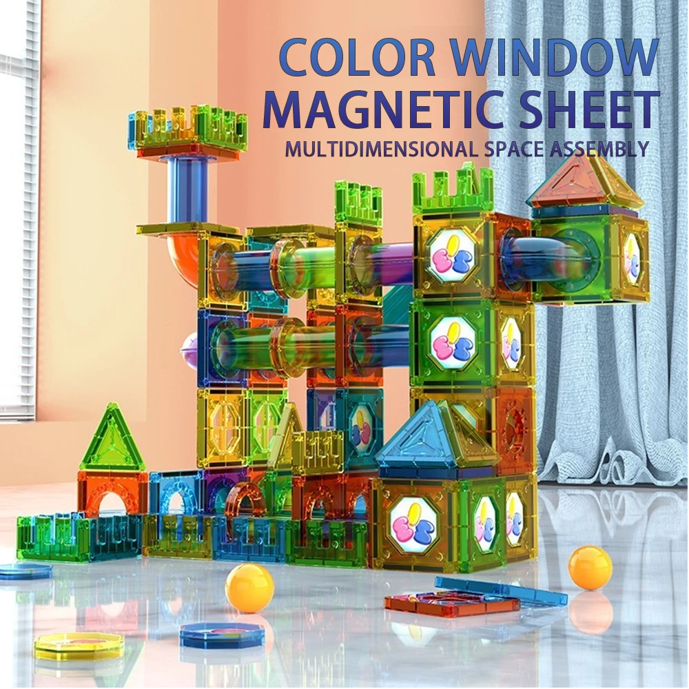 Finestra colorata Pezzo magnetico Blocchi magnetici per bambini Blocchi magnetici Ragazza Puzzle Assemblaggio Giocattoli Ragazzo Regalo Giochi meccanici