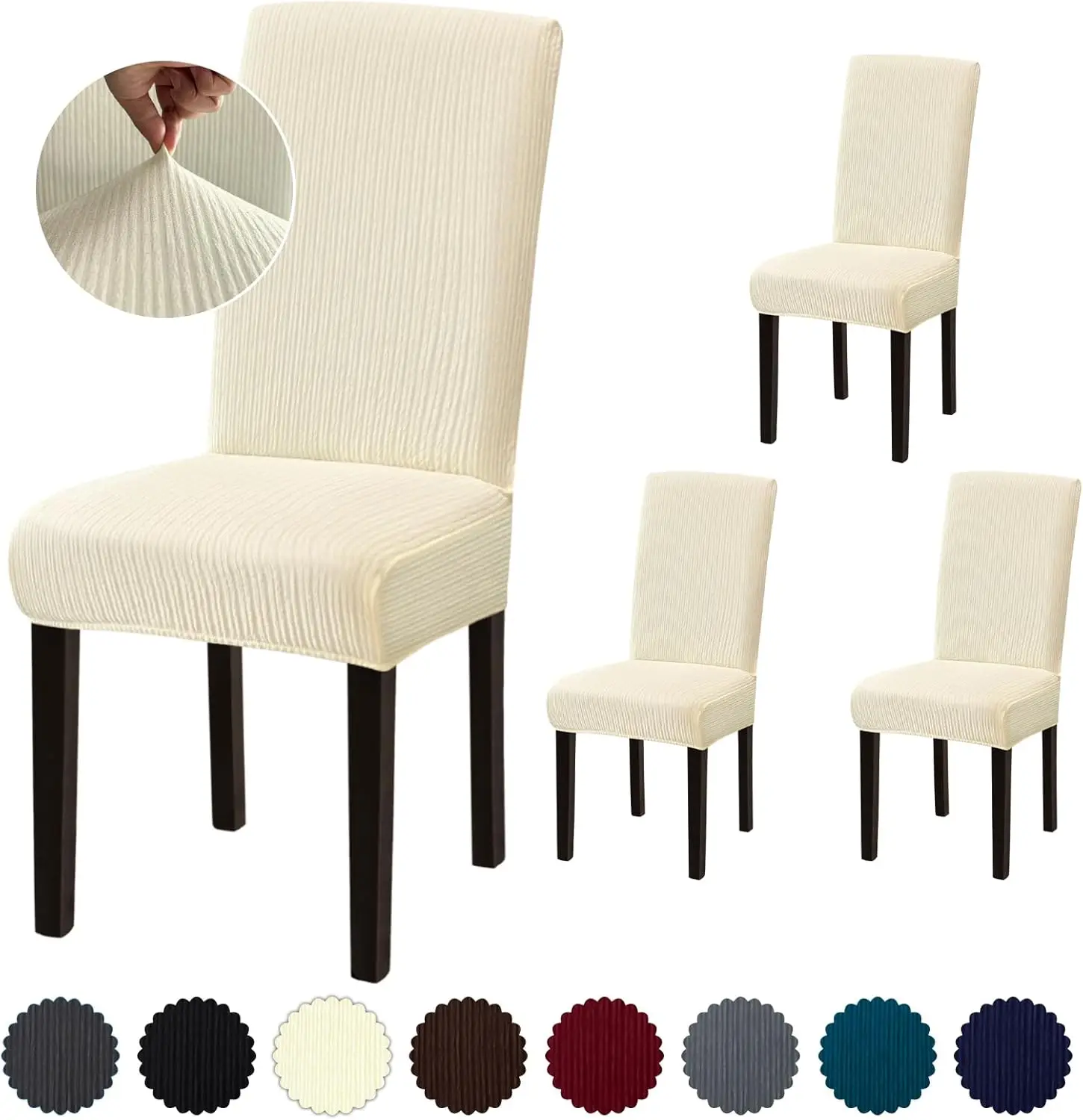 

Chair Covers, Stretch Dining Room Chair Covers Set Of 4, Removable Washable Chair Covers For Dining Chairs, Dining Chair