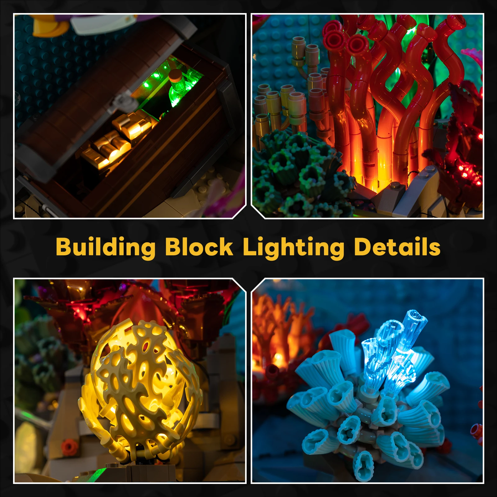 Kyglaring Led Lighting Set Diy Toys for Lego Tropical Aquarium 10366 Building Blocks (No Model)