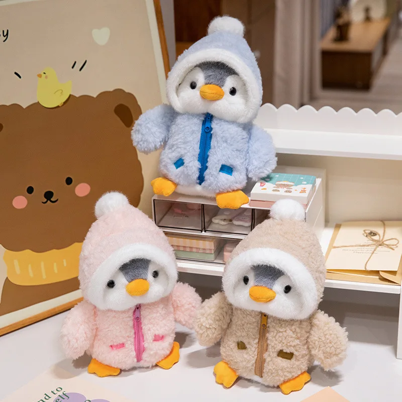 Nieuwe schattige pinguïn pluche Tosy baby troostende slaappop pluizige pinguïn dragen kleding hoeden knuffeldier kussen verjaardagscadeaus