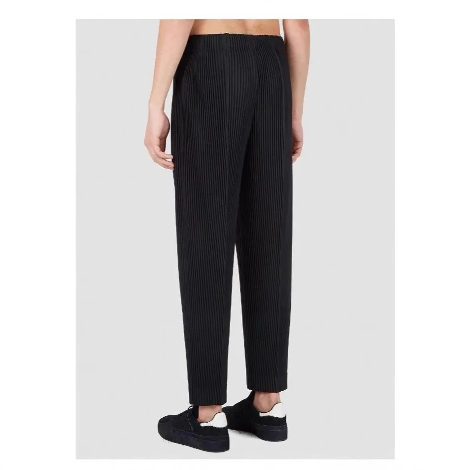 مياكي 2025 جديد الربيع والصيف للطي مطوي تسع نقاط السراويل مطوي منتصف التماس مستقيم قطرة السراويل الطية غير رسمية الرجال السراويل #6