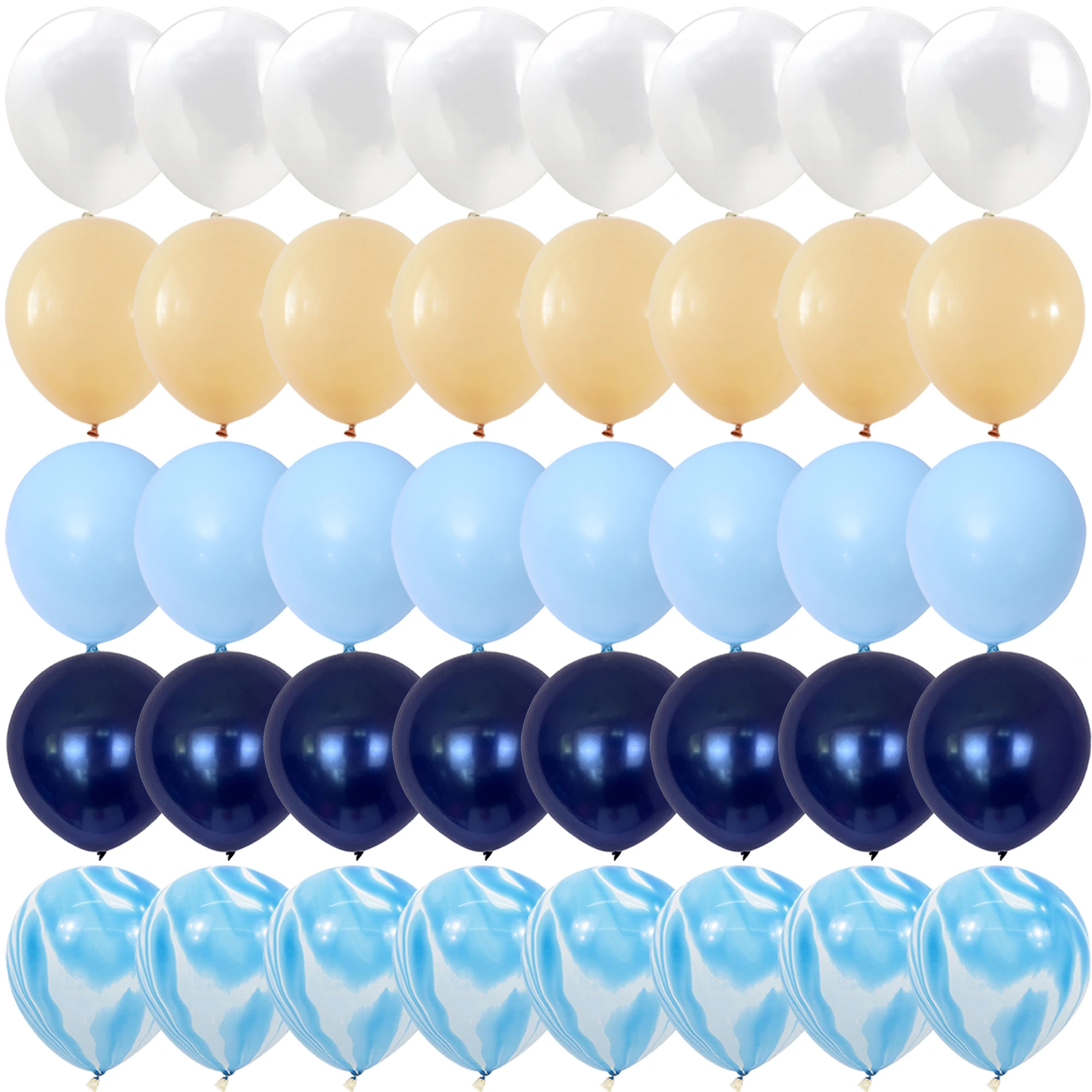 40PCS Blue agate skin tone Balloons Gender Reveal Wedding Valentine's Day Baby Shower Birthday Globos Party Decorations