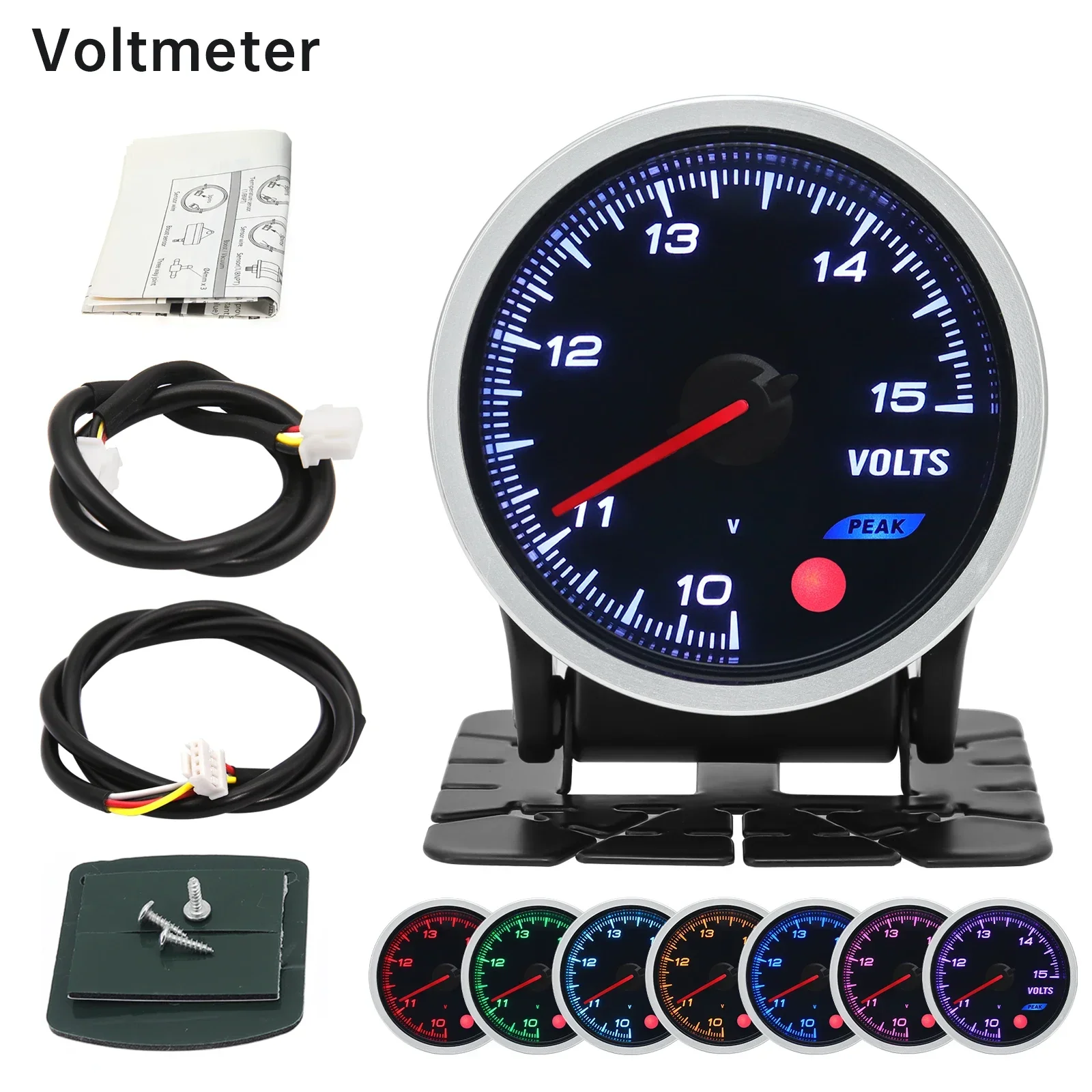 2 Inch 52 MM Rook Lens Gauge Auto Turbo Boost Meter Oliedrukmeter 3Bar 2Bar PSI Turbo Gauge 8 kleuren Backlight Met Elektron
