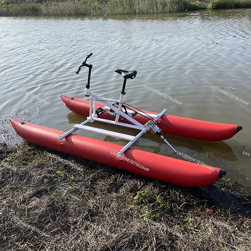 Inflatable Drop Stitch Water Bike Surfboard Single Pedal Floating Bicycle Sea Lake Recreation Fitness Equipment