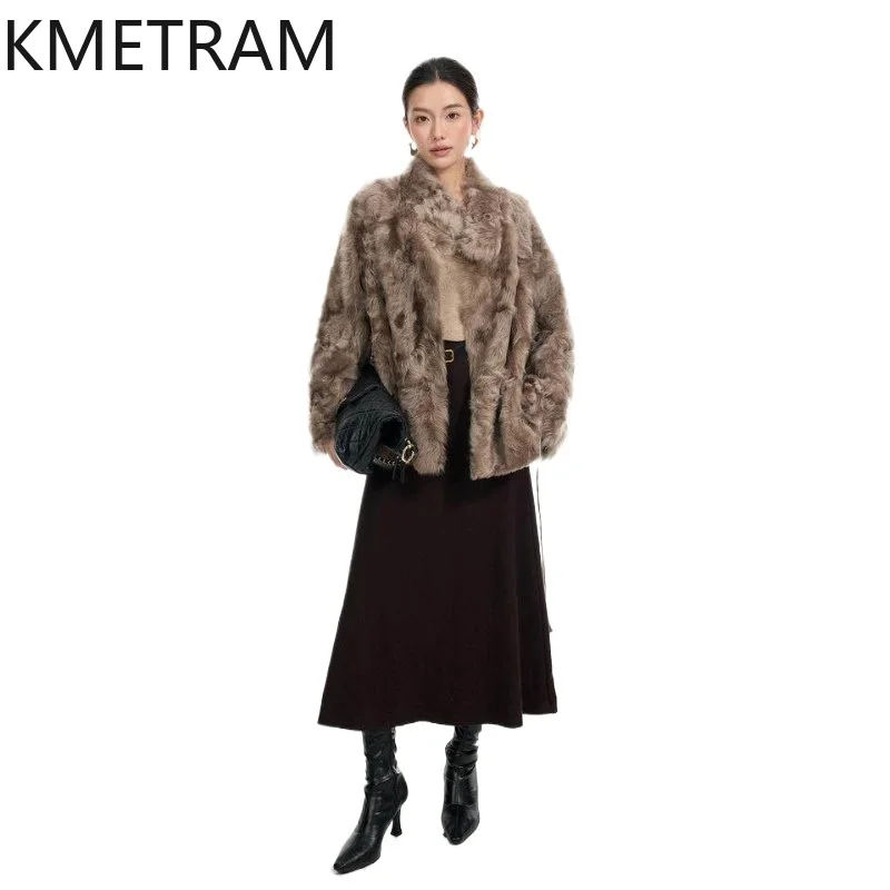 

KMETRAM Natural Xiaohu Sheepskin with Wool Attached Jacket Women Reversible Winter Real Fur Coat Woman Clothing 70cm 2026 casaco