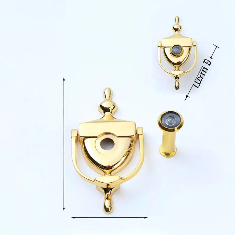 Modern Zinc Alloy Door Knocker With Peephole European Vintage Style Decorative Hardware Viewer For Entryway Home Security