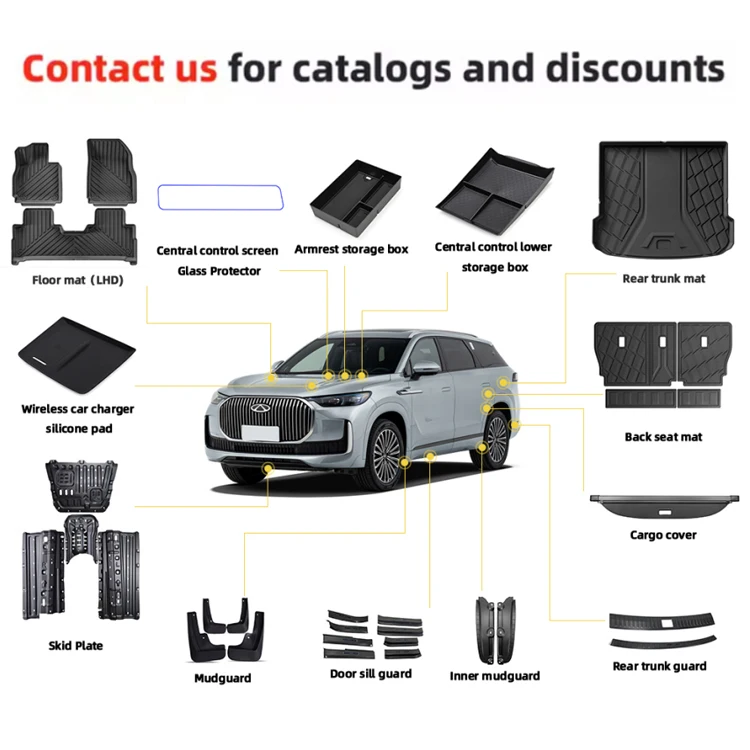 Car Accessories for Chery Jaecoo J8 Car Mat Mudguard Door Sill Guard Storage Box Cargo Cover Interior Exterior Accessory