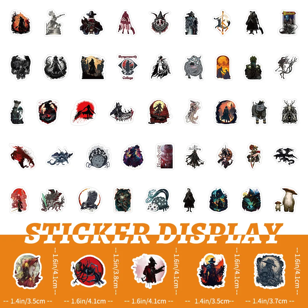 10/30/50/100PCS Bloodborne Role Play Game Stickers Suitcase Scrapbooking Laptop Stationery Toy Sticker