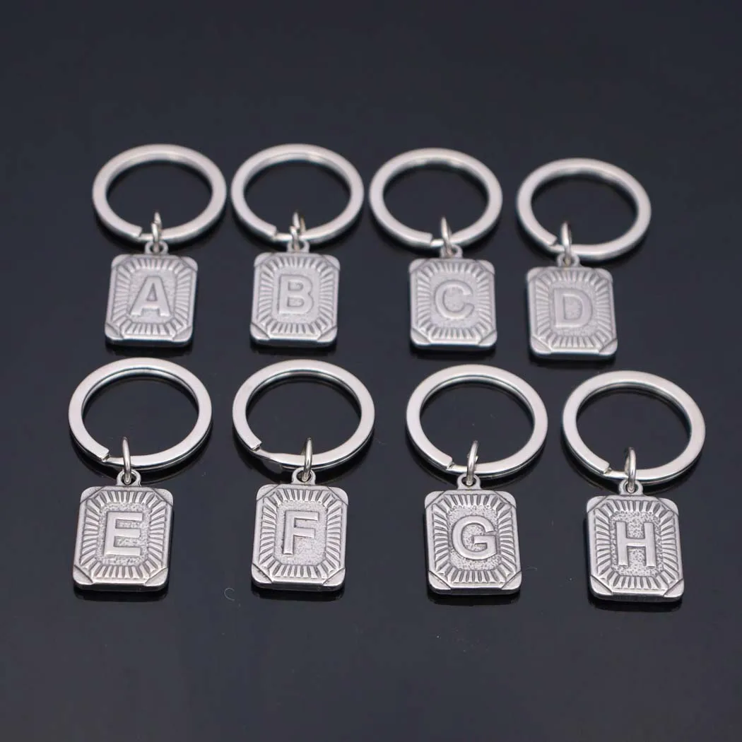 tainless steel letter A-Z pendant keychain pendant decoration for couples - simple design with 26 letters keychains as accessori