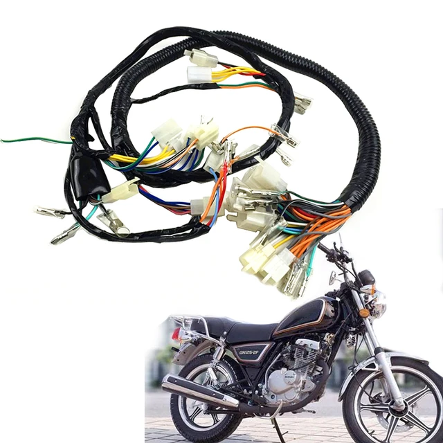 For GN125 GN125H LF125 of Suzuki Haojue Qingqi Lifan Motorcycle Harness  Wire Head Light Lamp Wiring Motorbike Harness Wires - AliExpress