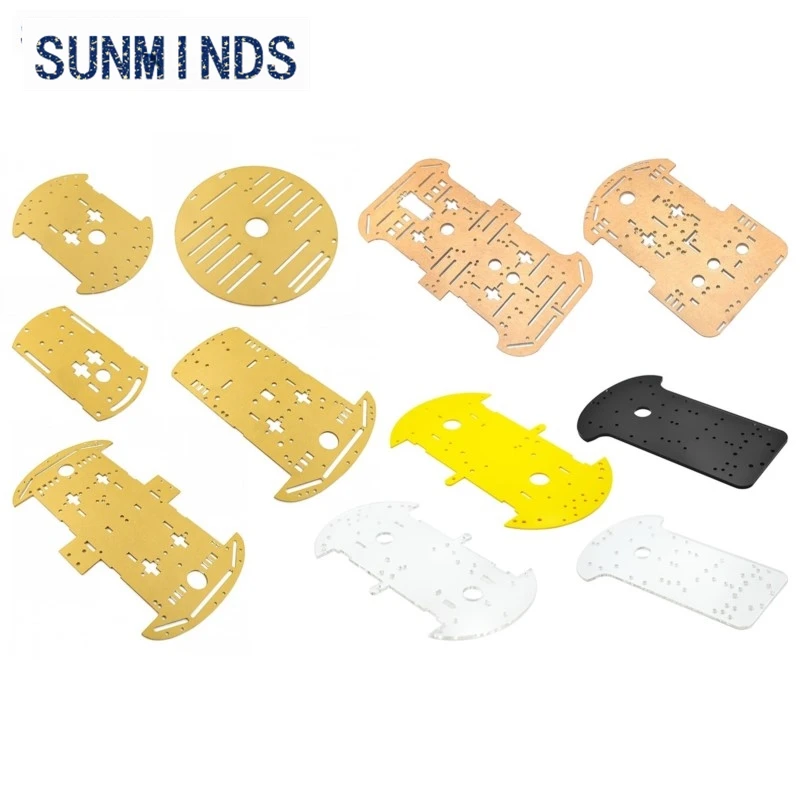 Smart car chassis 2WD 2-wheel car bottom plate 4WD 4-wheel car bottom plate Transparent acrylic