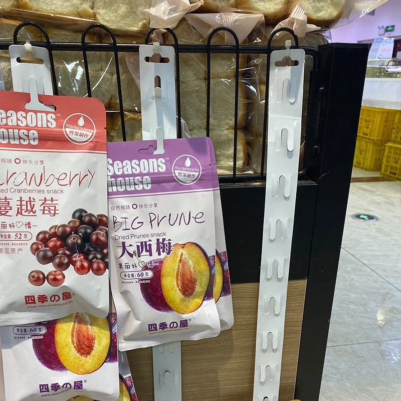 

10Pcs Plastic Transparent Snack Hanging Strips Universal Convenience Store Shelf Food Display Hangers Foldable Shop Clip Strips