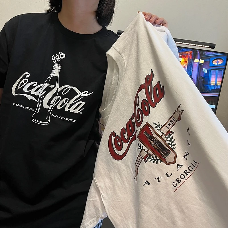 2026 Cola Retro Couple Set - Black and White Classic Multi-Functional Comfortable Short-Sleeved T-Shirt
