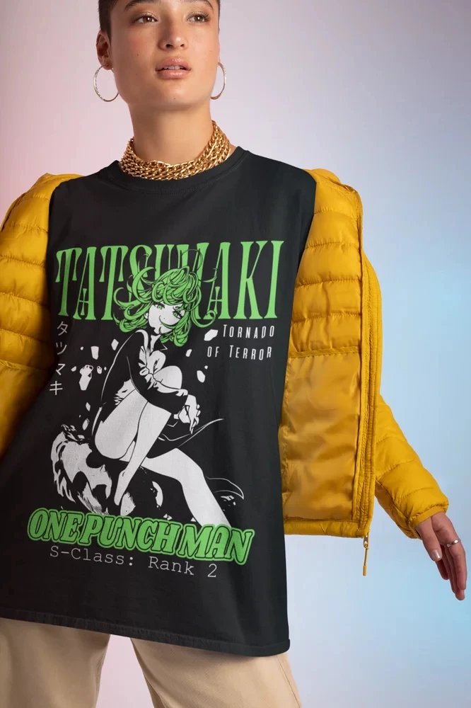 Tatsumaki T-shirt One Punch Man Anime Manga Villain Kawaii Funny Shirt All Size Graphic T Shirts Women Clothing Women Clothes