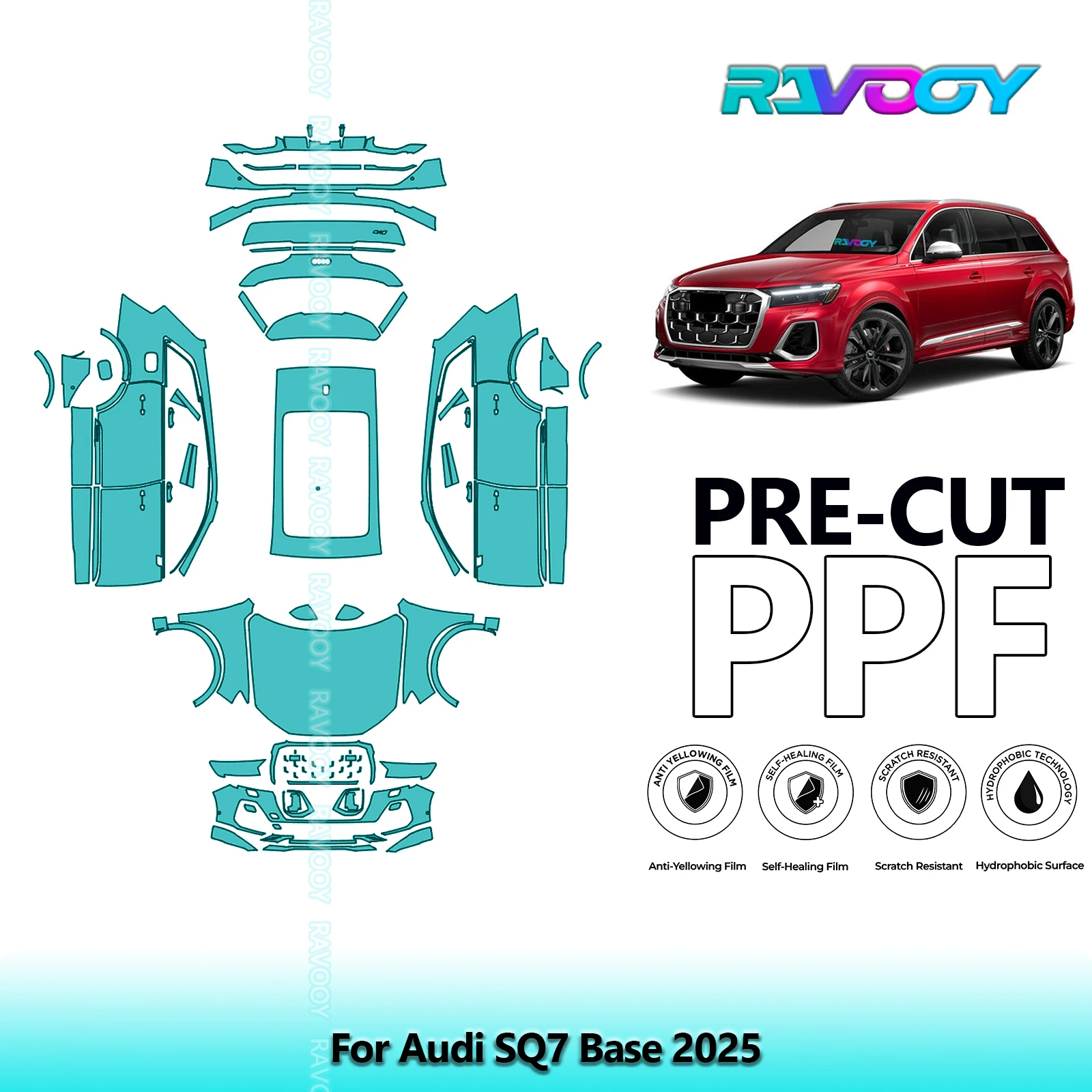 

Full Vehicle Clear Bra Precut PPF Paint Protection Film For Audi SQ7 Base 2025