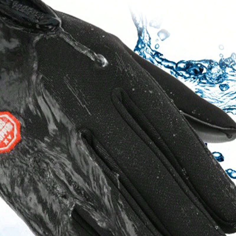 1pc Outdoor Double-Layer Thermal Lined Warm, Anti-Slip, Waterproof, Touchscreen Compatible,Windproof Sports & Cycling Gloves