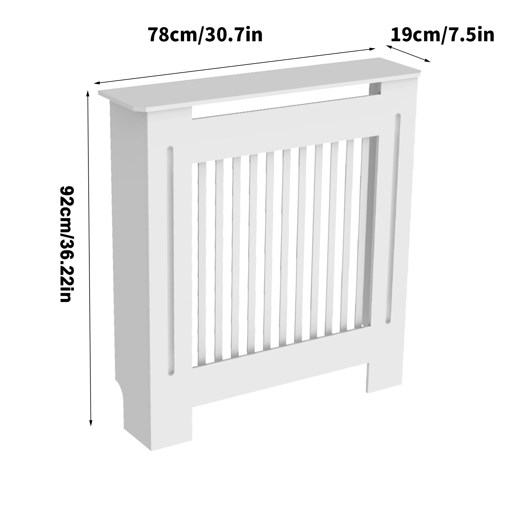 S/M/L/XL White Radiator Cover Wall Cabinet MDF Modern Wood Cabinet Grill Cover