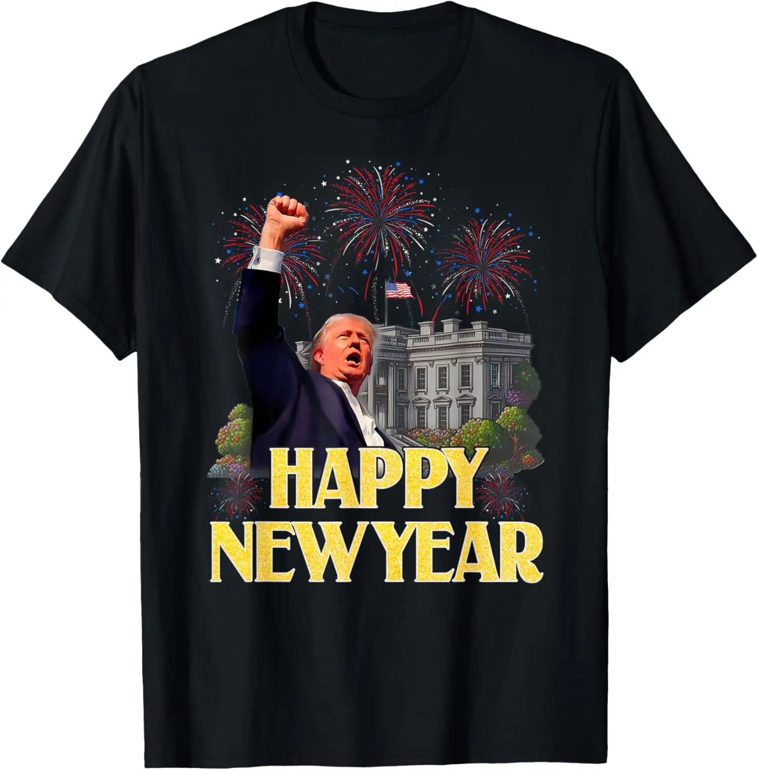 Happy New Year Party 2025 Trump 2024 Take America Back T-Shirt Unisex Summer Streetwear Tops Print on Demand Ropa Hombre