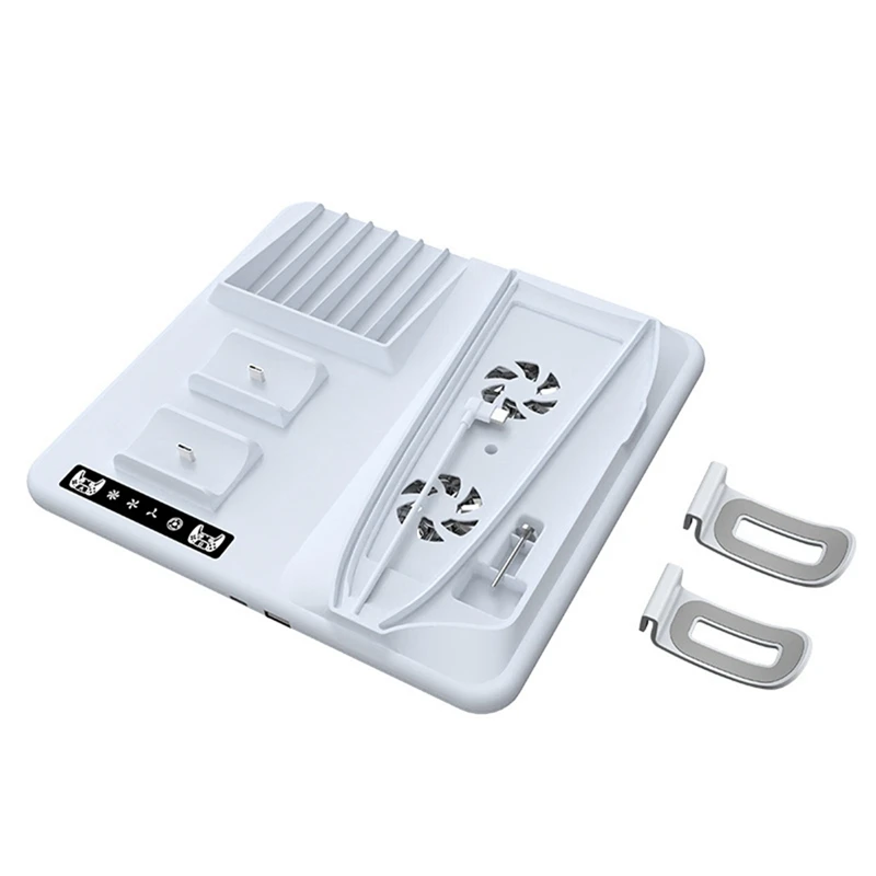 

T23C For PS5 Slim Stand Base And Cooling Fan Charger With Controller Charging Station For PS5 Slim Accessories Dock