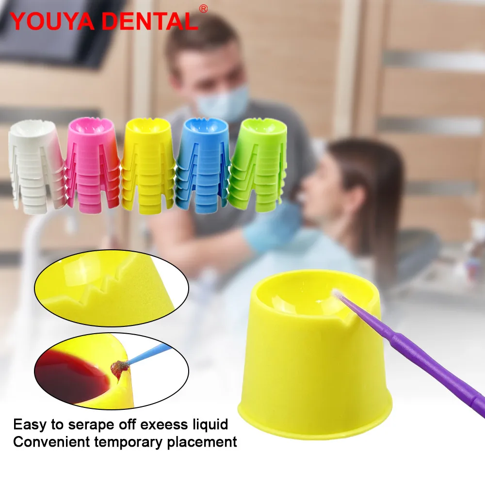 100pcs Dental Disposable Mixing Cups Mini Plastic Mixing Bowl Dentistry Lab Plaster Impression Mixing Cosmetic Tatoo Dappen Dish