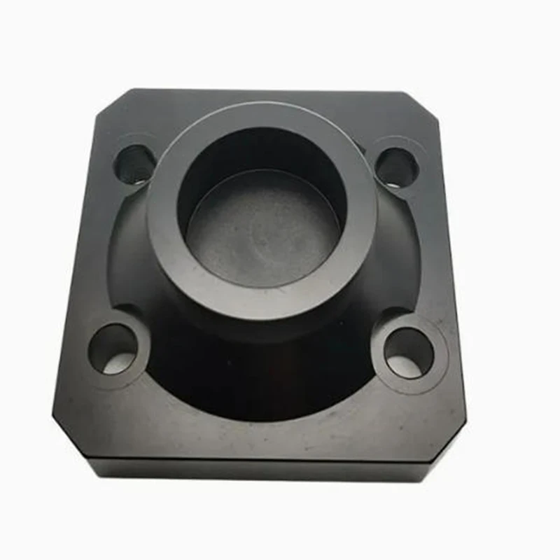 

CNC Precision Metal Parts Milling Machine Machining Services Aluminum Alloy Black Perforated Flange Seat