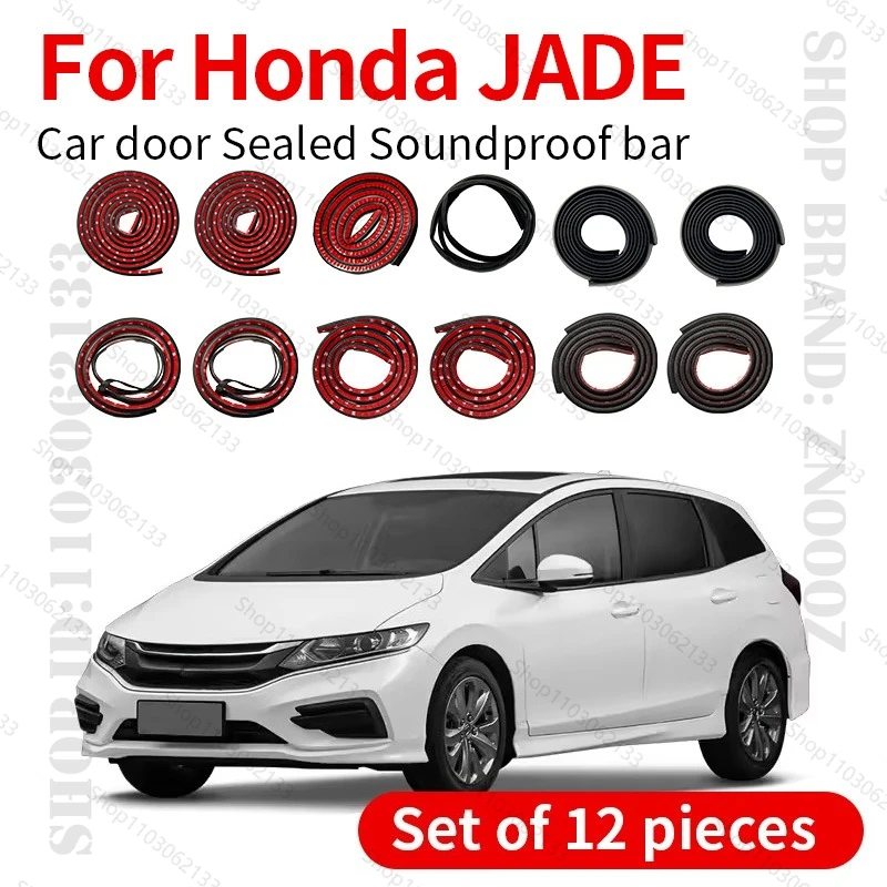 

For Honda JADE FR1/FR5 Car Door Seal Strip Rubber Double Layer Sealing Protector Soundproof Strip Dustproof Seal Strip 12PCS Set