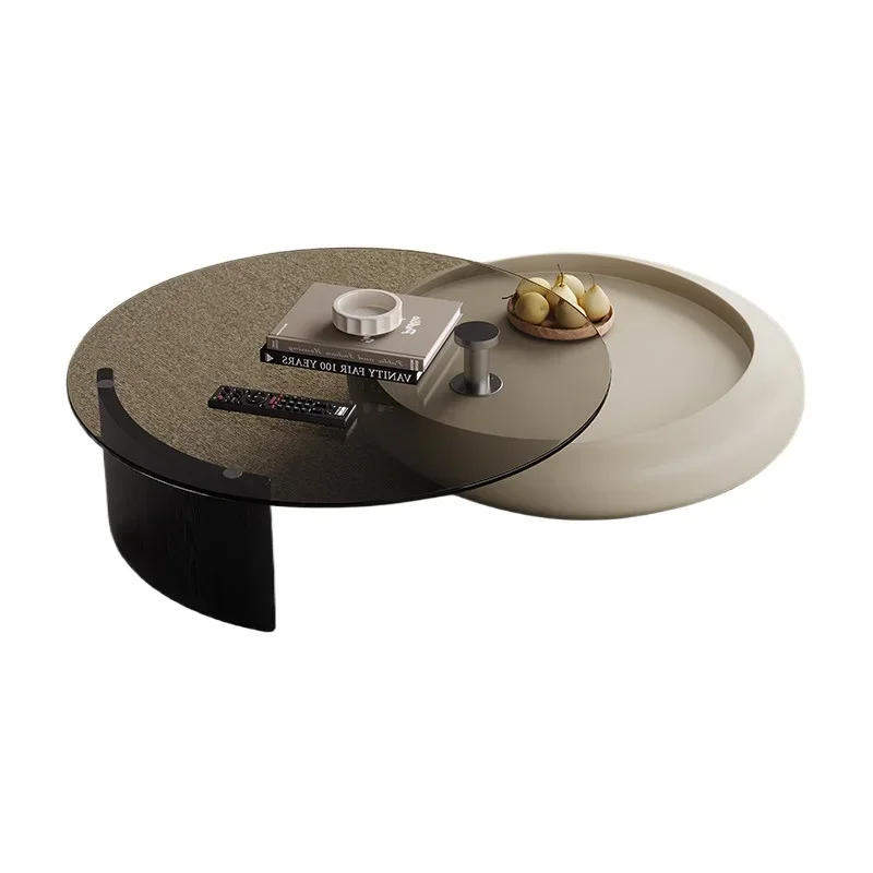 

Rotating coffee table Italian minimalist living room small apartment household round modern minimalist combination
