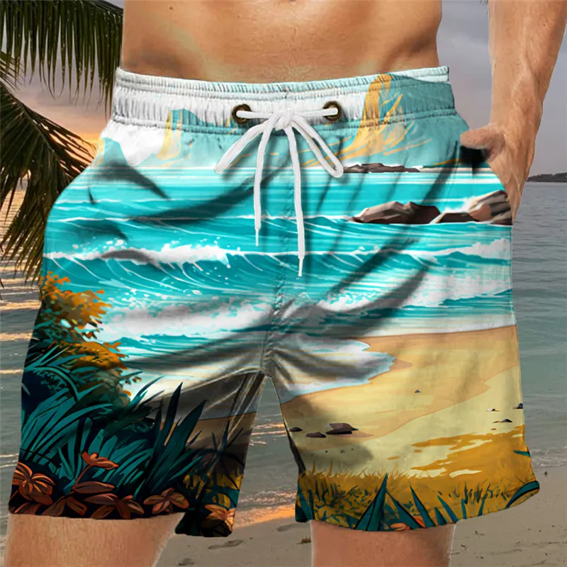 Hot Selling Men\'s Shorts Swimming Shorts Swimming Shorts Summer Shorts Graphic Print Quick Drying Short Casual Beach Pants