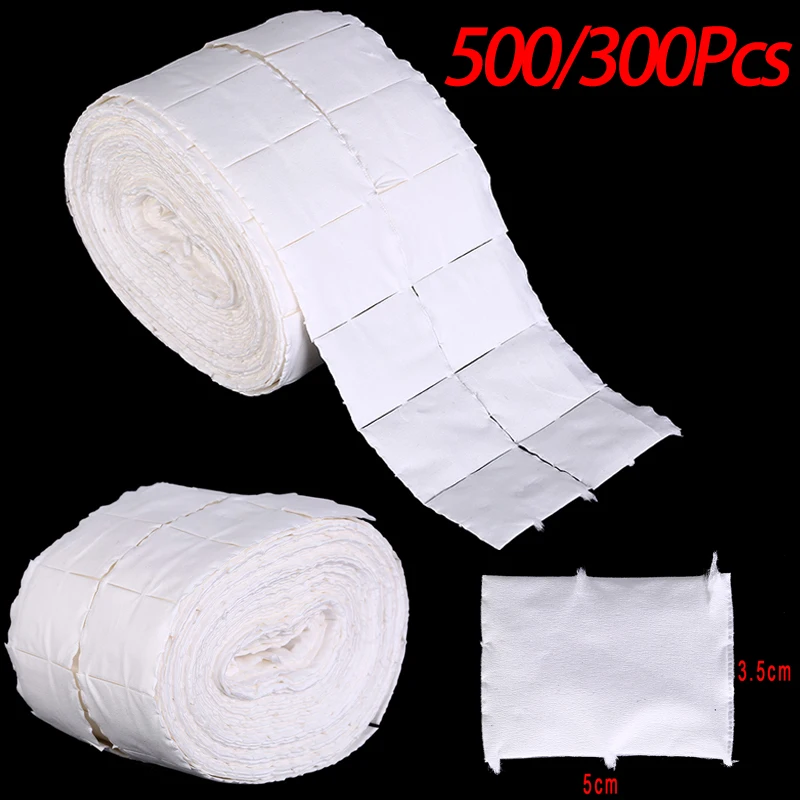 500/300 Pz/rotolo Salviette In Cotone Per Unghie Gel UV Punte Del Chiodo Polish Remover Cleaner Lint Tampone di Carta Soak Unghie artistiche Pulizia Strumento di Manicure