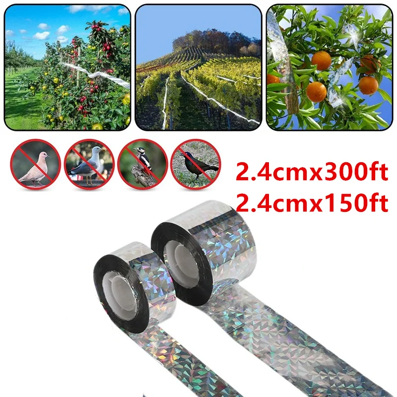 

45M/90M Garden Bird Repellent Tape Anti Bird Double Sided Reflective Deterrent Tape Bird Scare Repeller Pest Control Supplies