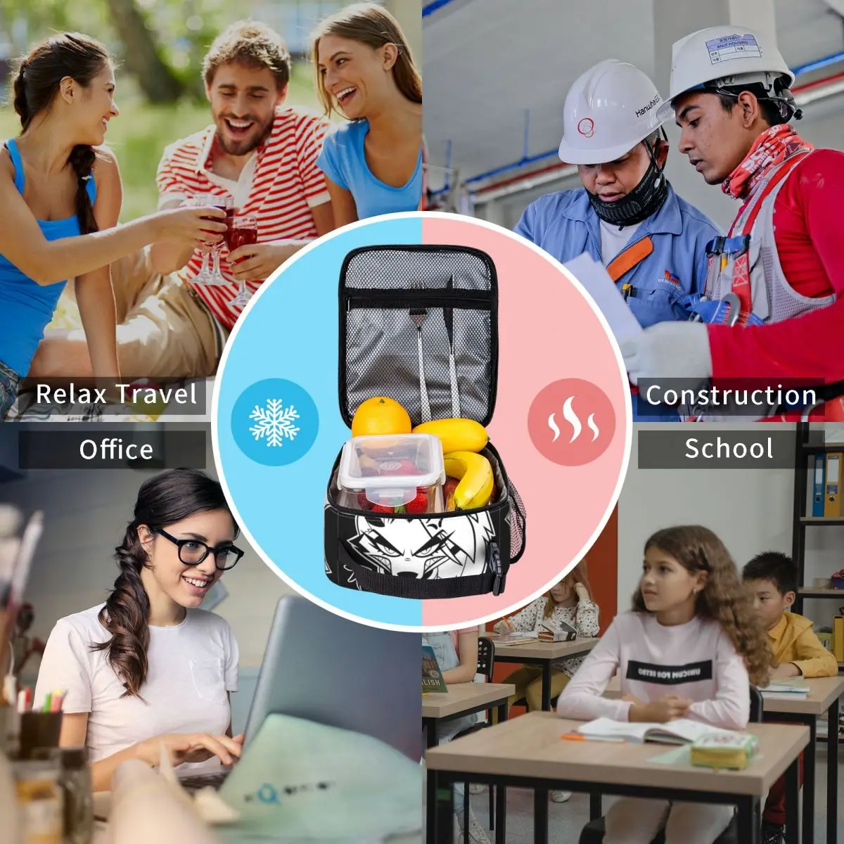 Helluva Loona Insulated Lunch Bag High Capacity Reusable Thermal Bag Tote Lunch Box Office Travel Girl Boy