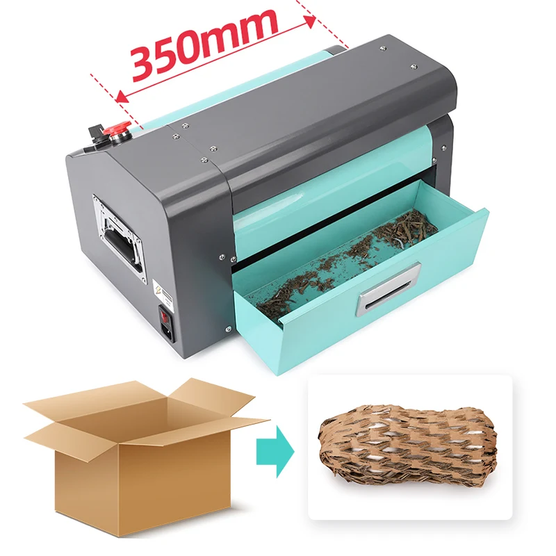 350 mm Aircosan Factory to Material Cardboard Shredder Shredding Eco Cushion Paper Machine for Online Seller Packaging