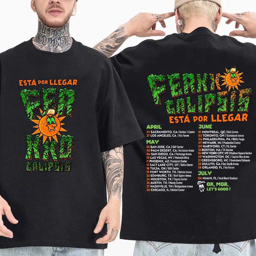 Feliz Cumpleanos Ferxxo Feid World Tour 2024  T-shirt Man Women Harajuku O-neck Summer Casual Shirt