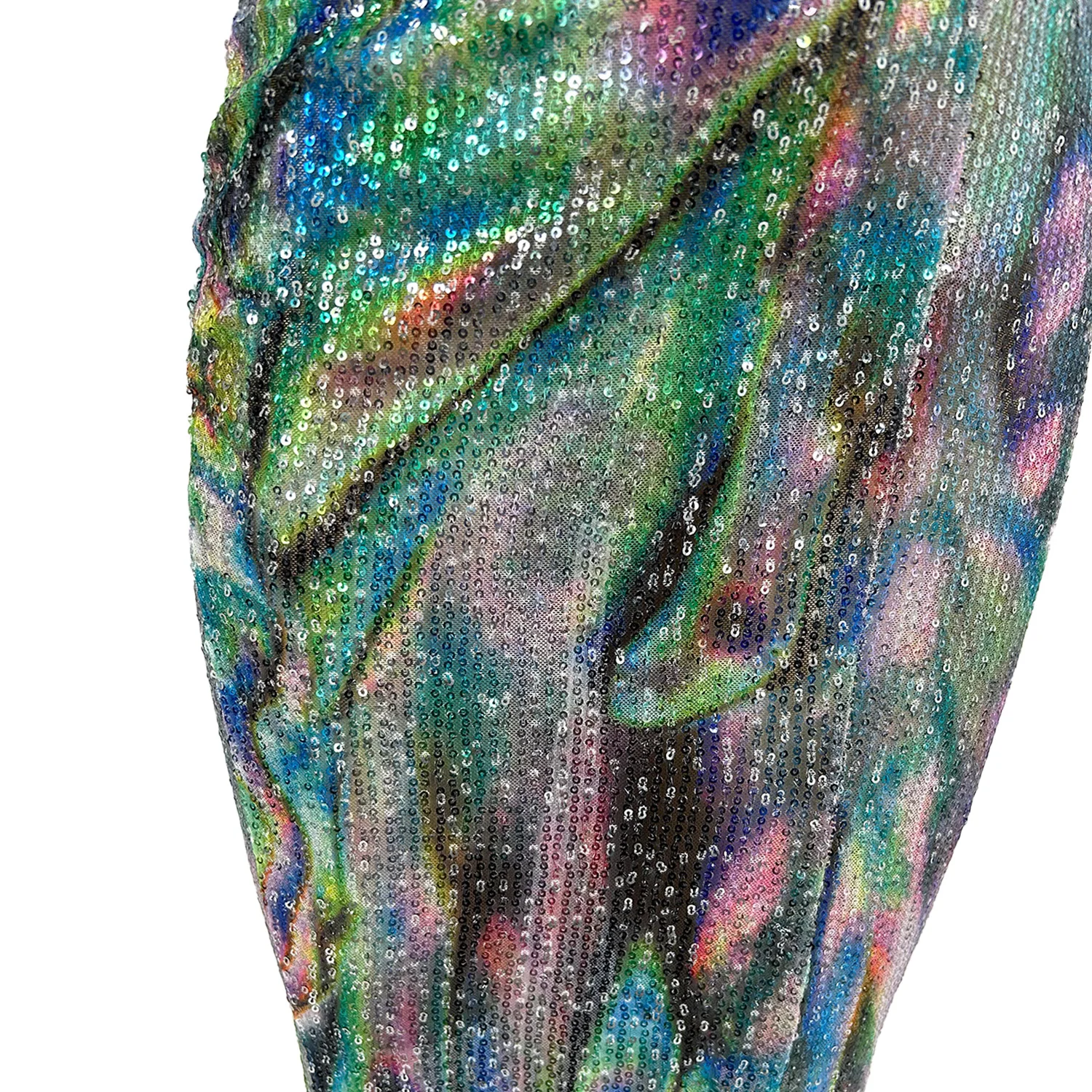 Multicolour  Sequins Hot Girls Wear Strapless Tight Fitting Suit Crop Tops Long Skirt 2Pieces Set Party Dress-up Outfit Huancai