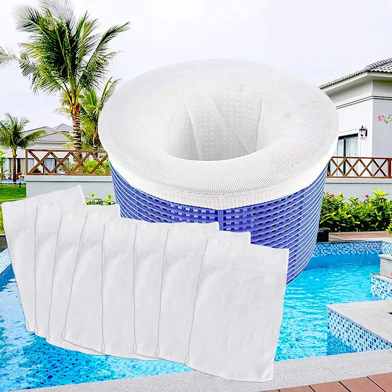 5 pçs piscina skimmer meias net savers malha de náilon design para detritos folhas cestas skimmer filtros net piscina acessórios