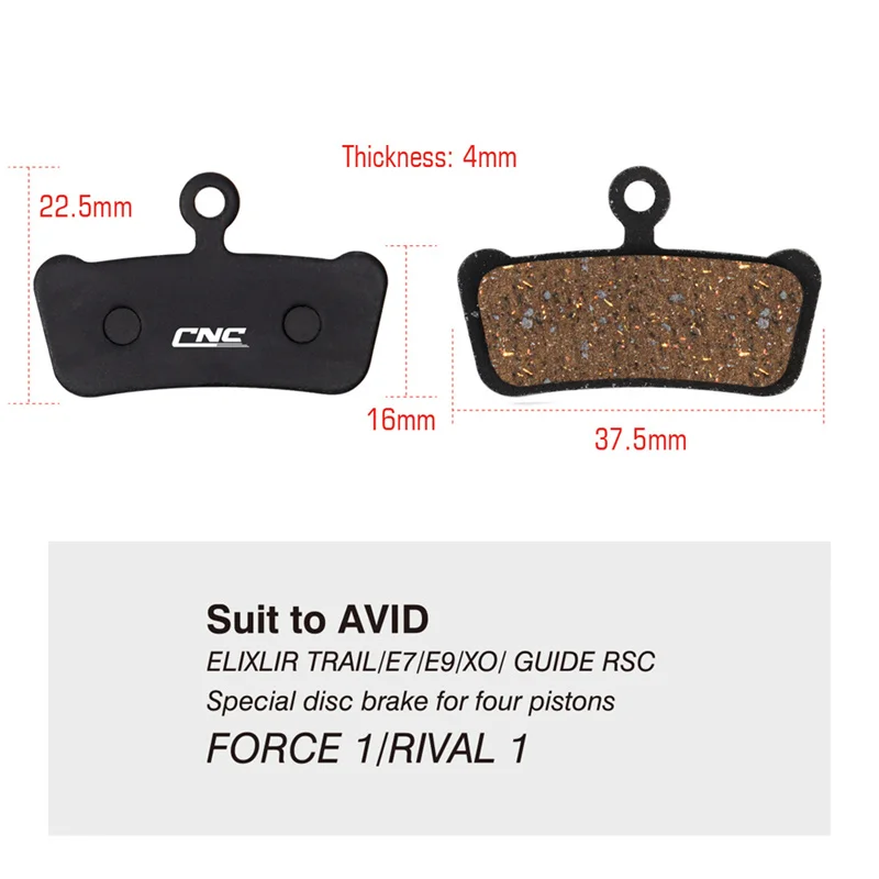 CNC Bicycle Brake Pads Ceramic For Sram Guide RSC RS Avid X0 E7 E9 Trail Mountain Bike Disc Brake Pads Metal X0556