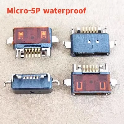 10pcs Waterproof MICRO 5P AB type female socket Charging port USB connector 5 feet