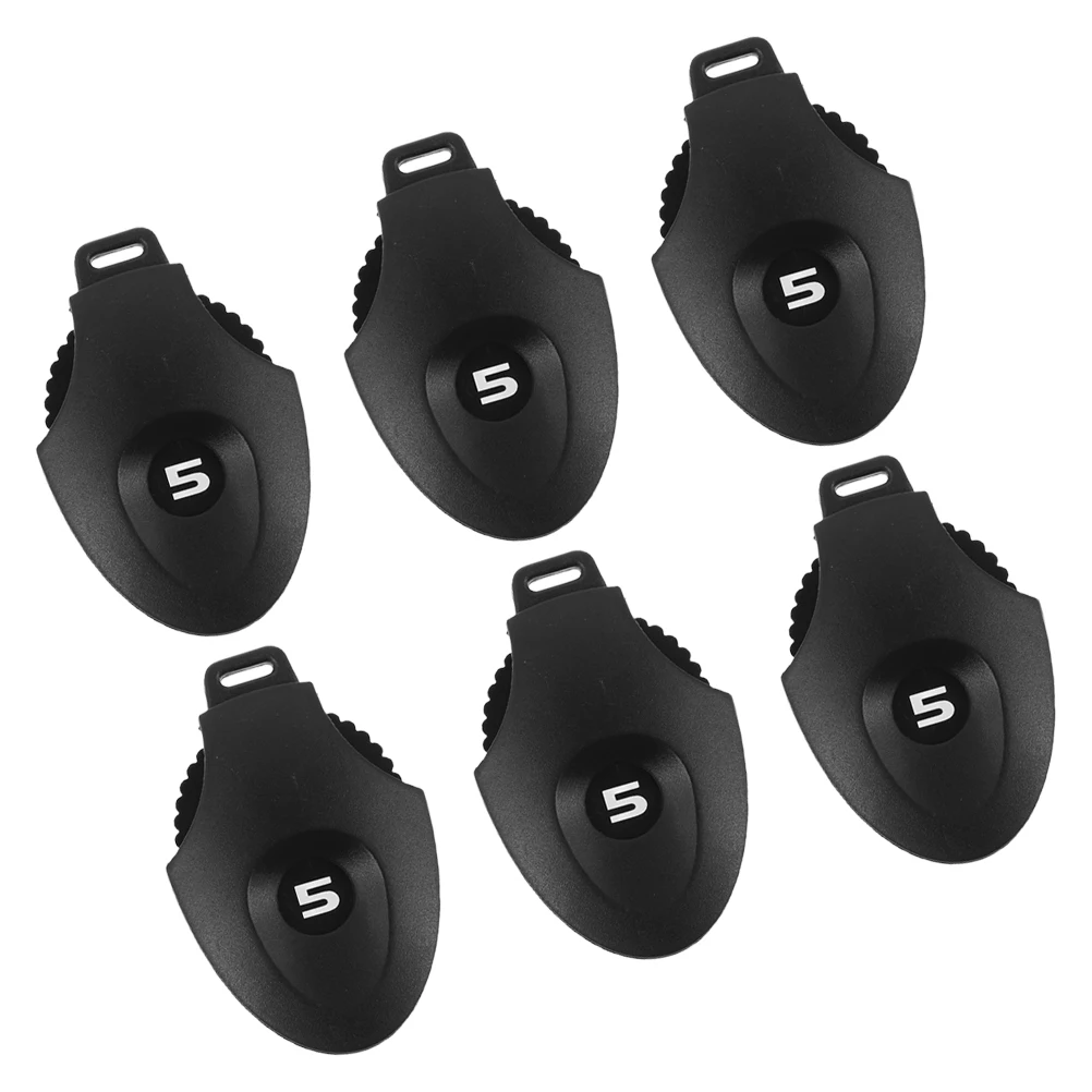 

6 Pcs Golf Scorer Club Number Tag Headcover Wooden Pole Flexible Identification Tags Abs