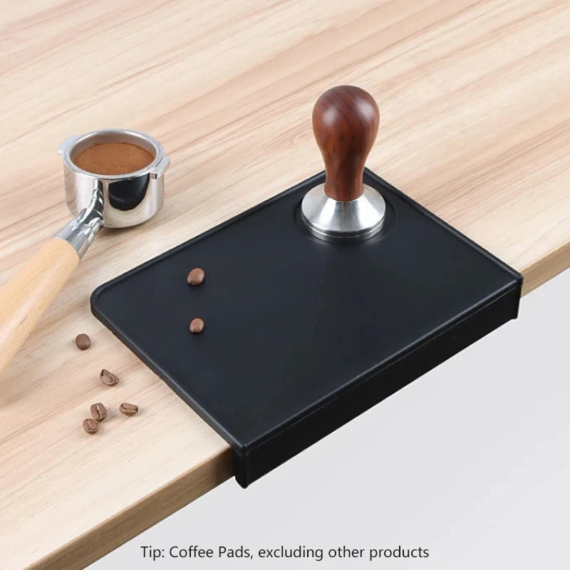 

Coffee Tamper Mat Tamping Rest Holder Corner Edge Pad Black Office Bar Shop Silicone Espresso Station Coffee Set
