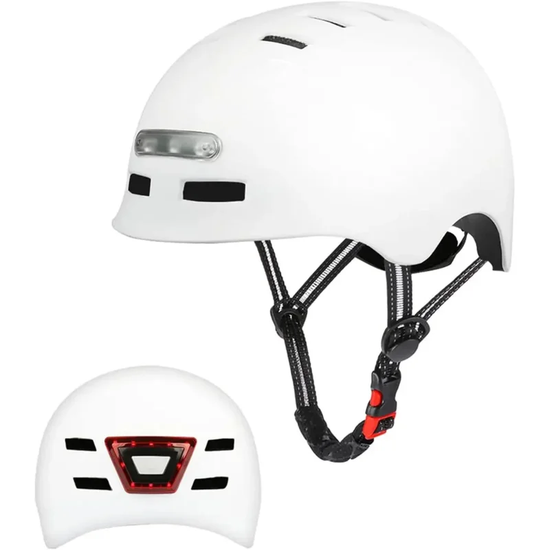 

Велосипедный шлем для взрослых со светодиодным передним фонарем и задним фонарем. Легкий защитный шлем для велоспорта, скейтборда и катания на коньках.