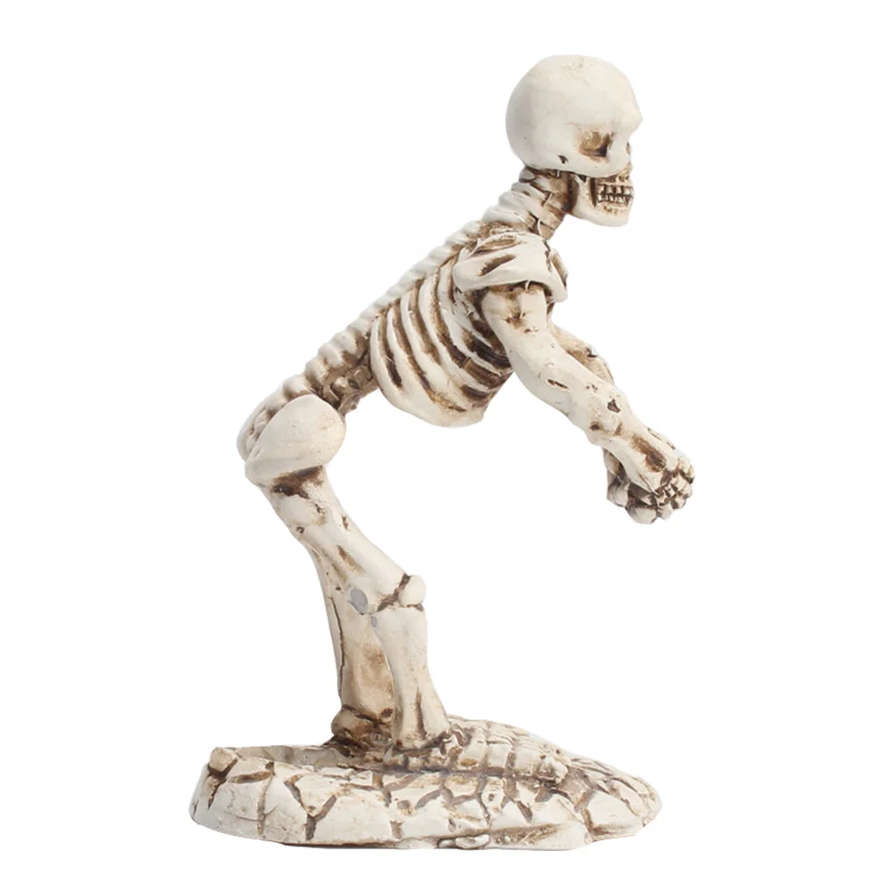 1 قطعة حامل قلم جمجمة من الراتنج شكل سطح المكتب تخزين الرف فرشاة للمكياج حامل منضدية الديكور هدية الهالوين #3