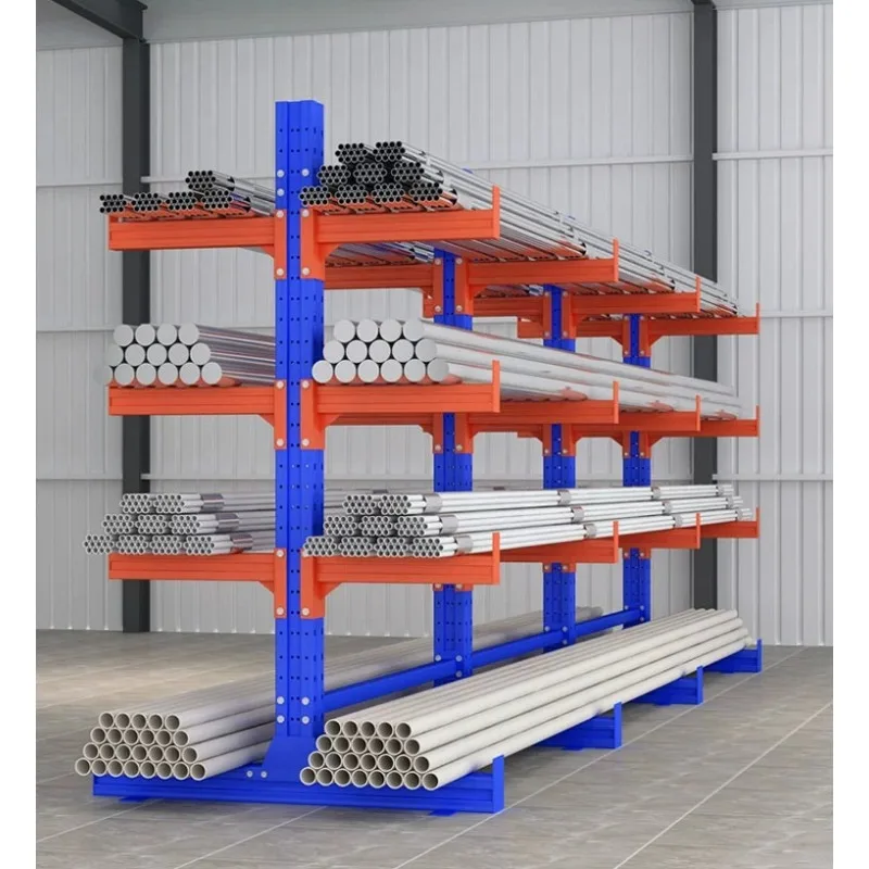 Single and double sided cantilever hardware aluminum pipe support arm warehouse heavy duty shelves