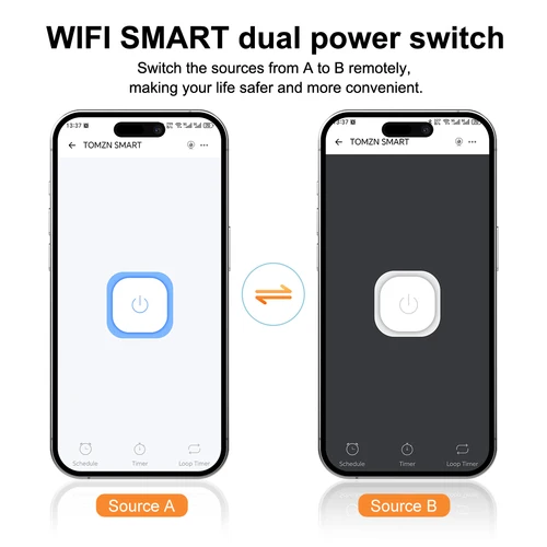 Imagen 2 del producto Interruptor de Doble Alimentación Inteligente WIFI TOMZN 2P 3P 4P AC220V 230V 63A 100A 125A TOQ7e eWeLink para Riel DIN con Temporizador Manual/Automático/WIFI