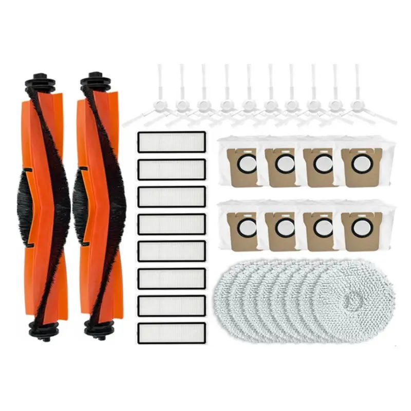 

26PCS For Xiaomi Mijia M30S D103CN Robot Vacuum Replacement Parts Roller Side Brush Hepa Filter Mop Cloth Dust Bag-AT30