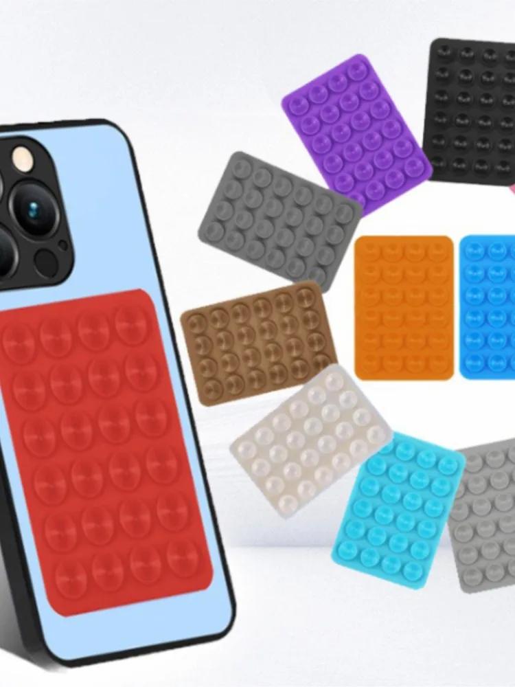 Ventouse en Silicone pour fixation de téléphone portable, 1 pièce, support adhésif en caoutchouc de Silicone, chargeur universel, étui en cuir