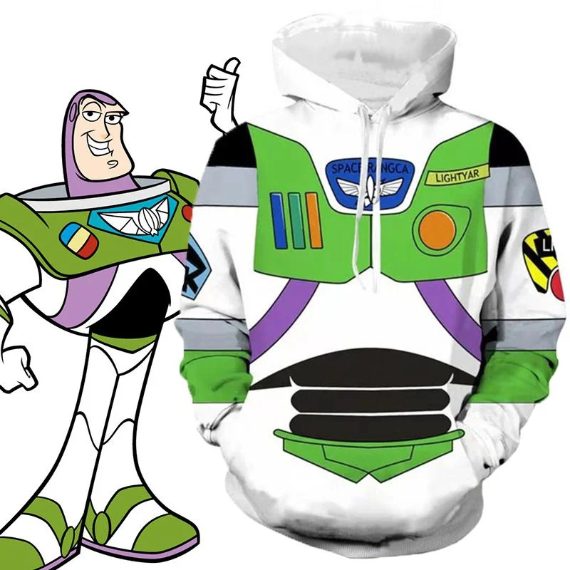 Buzz Lightyear Boys and Girls Hoodies Woody Pullover 3D Printed Toy Story Hoodies Oversized Men Hoodies Autumn Men's Clothing