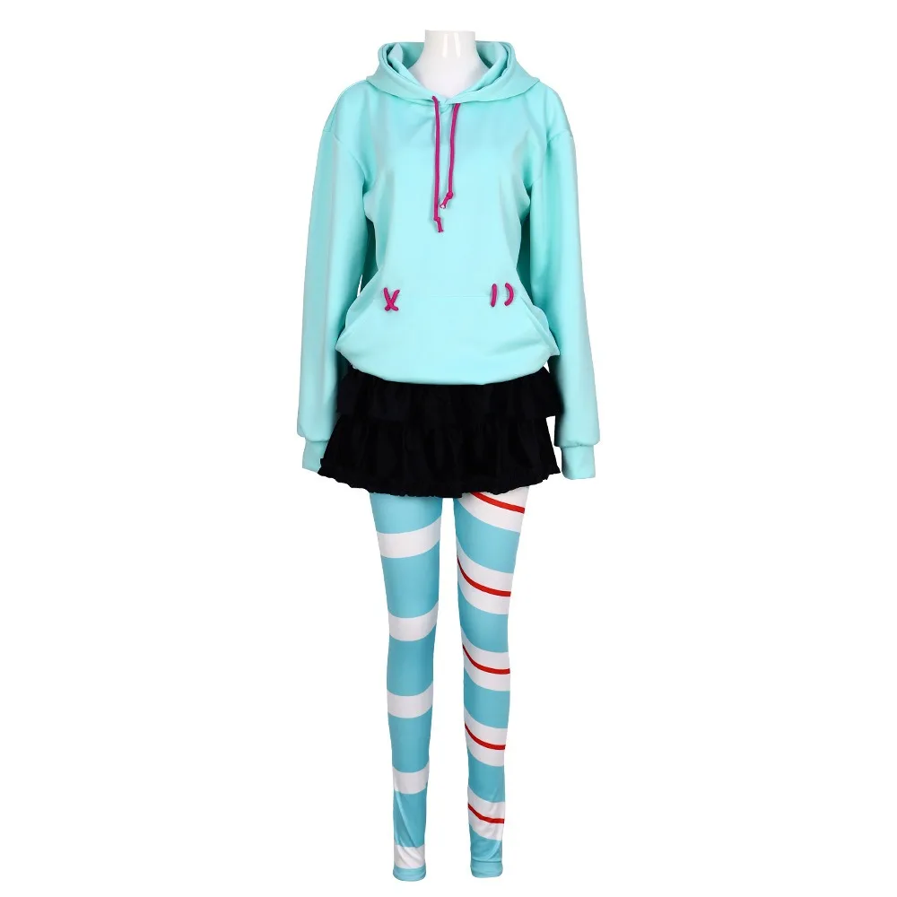 

Anime Movie Cospaly Vanellope Von Schweetz Cosplay Costume Hoodie Skirt Uniform Comic Con Halloween Costumes for Women Girls