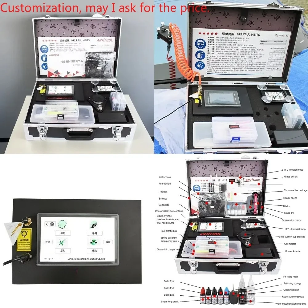

E8 One-Click Windshield Repair - 7" Smart Guide for Pro Results in 3 Mins