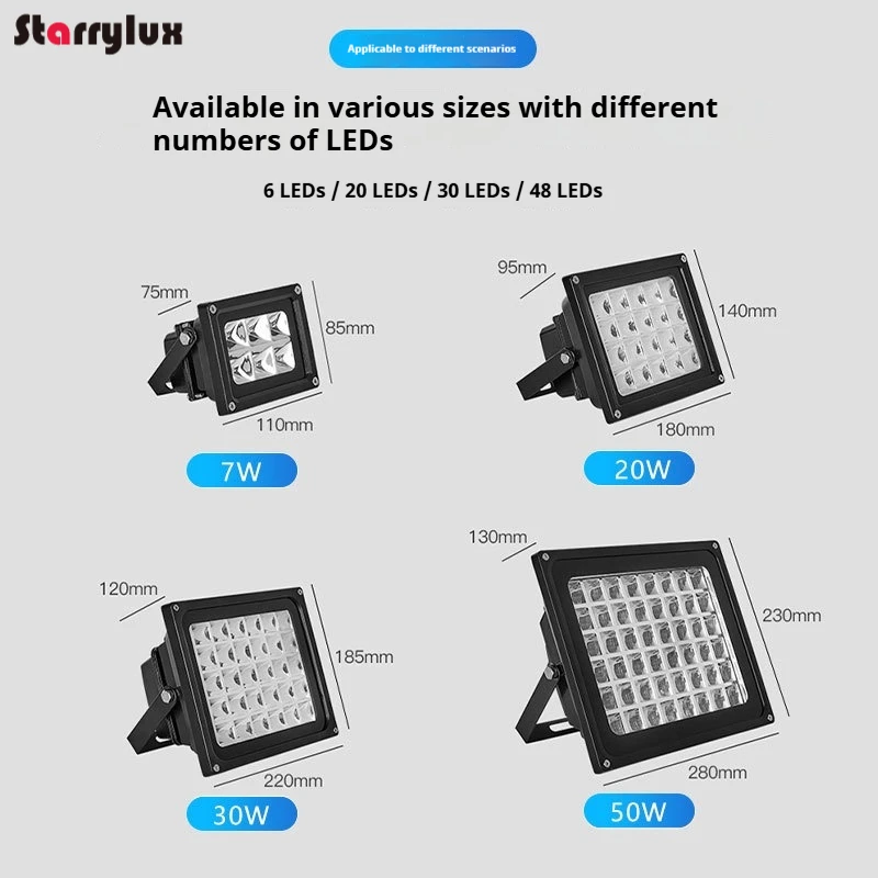 Мощная УФ-светодиодная лампа для отверждения 7 Вт-50 Вт для смолы, клея, чернил, геля для ногтей — 365/395/405 нм