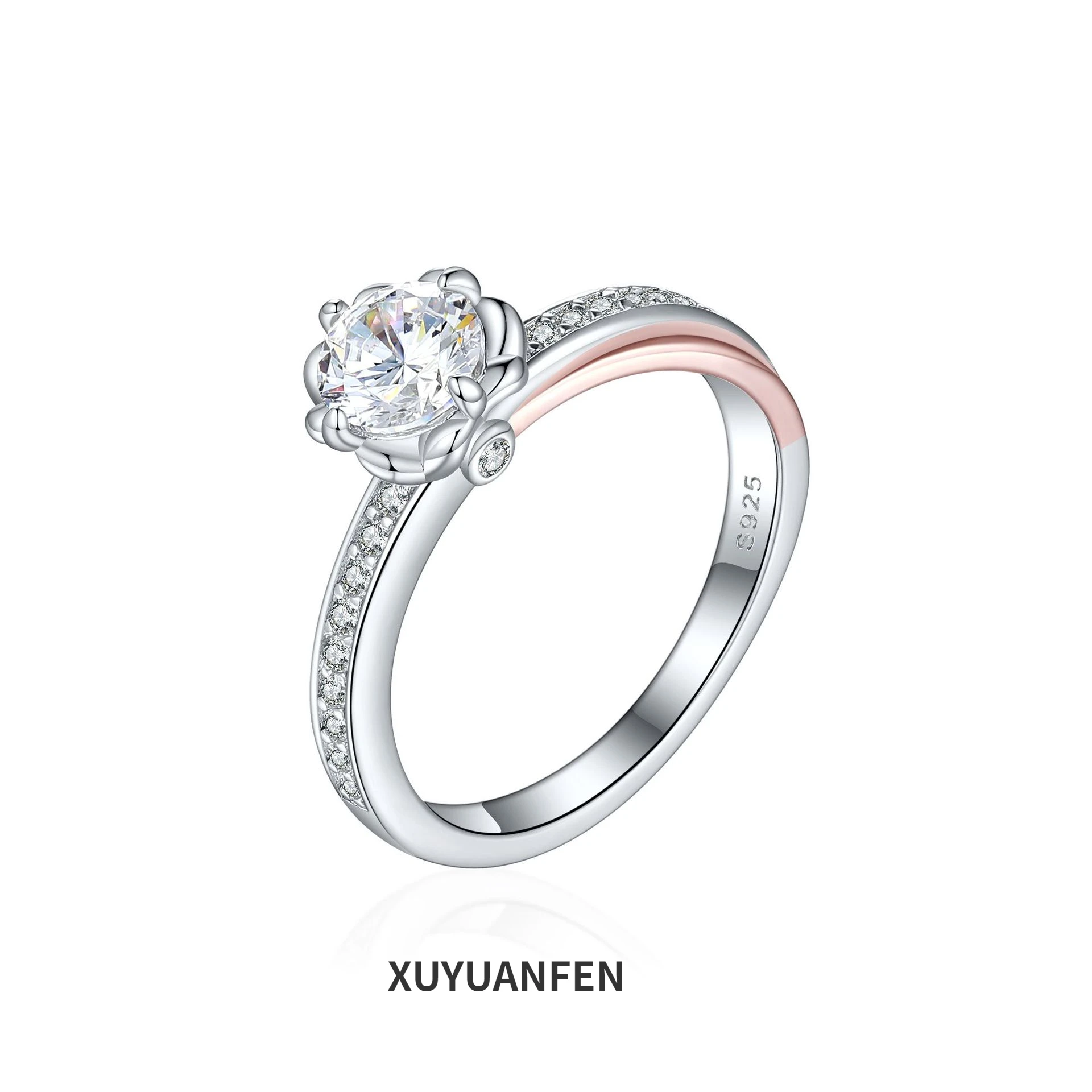 XUYUANFEN2024 New European and American Half Body Color Separation Ring for Women's Design, Small and Versatile, Simple